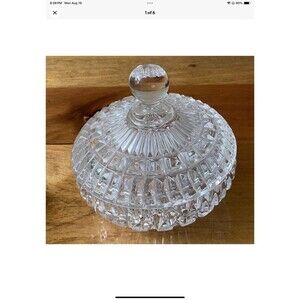 Crystal D’Adriana Lead Crystal Lidded Candy Dish Vintage 1980’s Clear